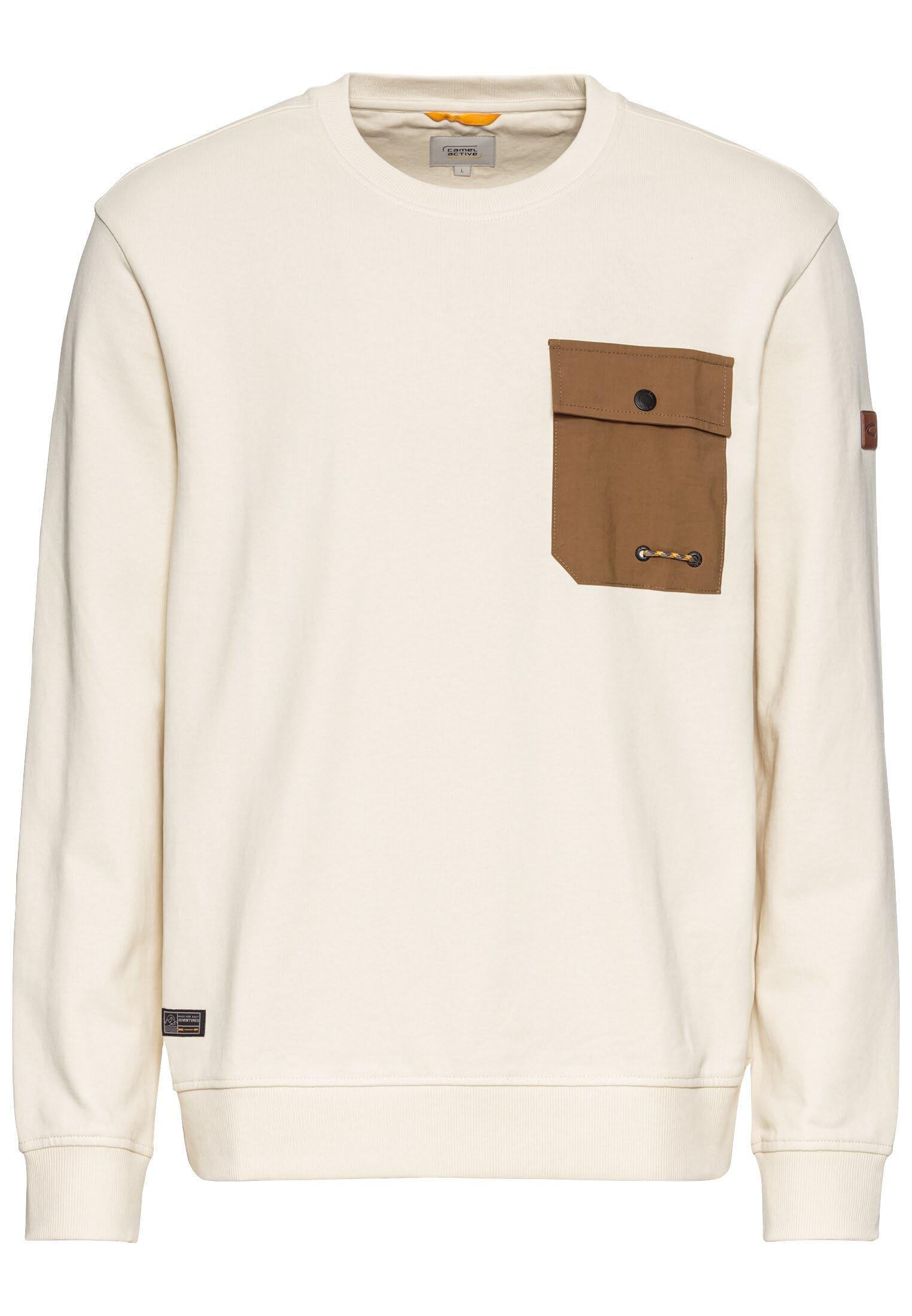 camel active Herren Rundhals Sweatshirt mit Brusttasche