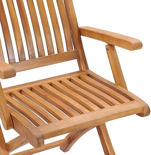 Miniatura 5 de Folding Patio Chairs with Cushions 4 pcs Solid Teak Wood Dinning Room Lawn Sillas para Comedor Dining Table Chairs for Picnic Terrace Study Beach