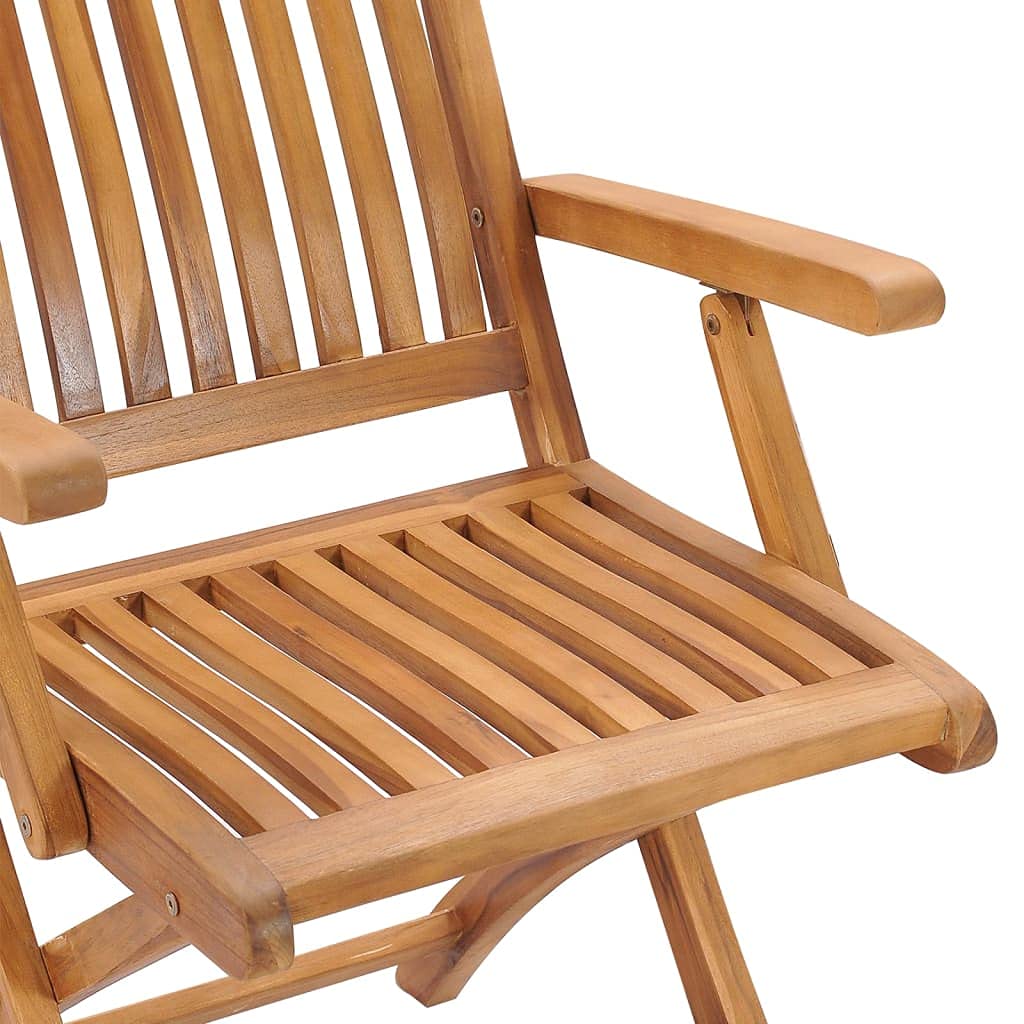 Składane krzesła ogrodowe z poduszkami, zestaw 6 sztuk, z litego drewna tekowego, odporne na warunki atmosferyczne, można układać w stos, na balkon, taras, do wypoczynku na świeżym powietrzu