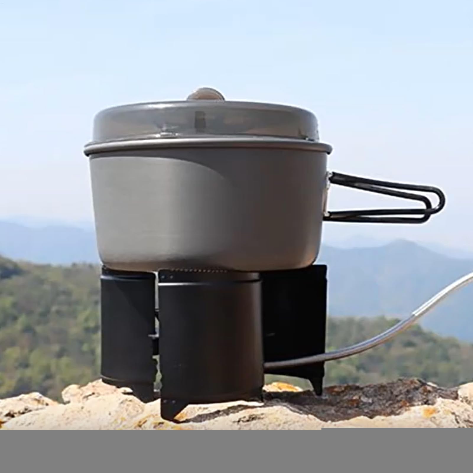 Piec Turystyczny 5000W Piecyk Trekkingowy | Składana Wiatroodporna Kuchenka Odporna Na Ciepło Ceramiczna Do Bezpiecznego Gotowania Na Imprezy Plenerowe Pikniki Podróże