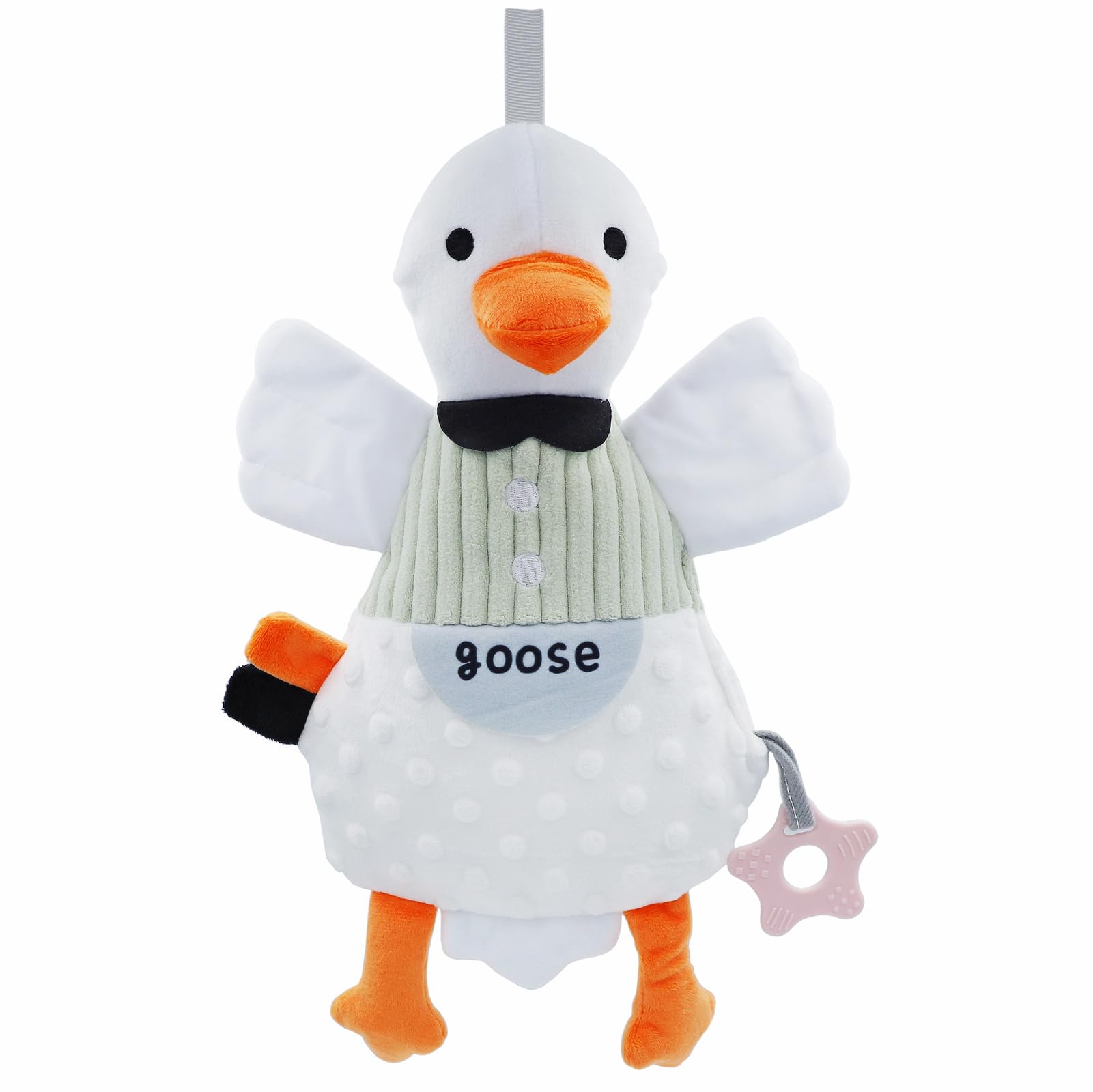 FenFang Doudou Bebe Recien Nacido, Peluche Bebé para Dormir, Peluche Muñeca 0 3 6 9 Meses, Juguetes Educativos Suaves para Niños Niñas, Dudus Regalo Bebes 0-2 Años (Ganso Blanco)