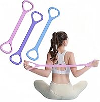 Vista 1 de Figure 8 Resistance Band with Handles, Elastic Bands for Working Out,Arm,Back,Shoulder Training Elastic Ropes,Exercise Equipment for Yoga
