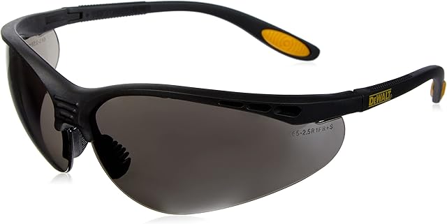 DeWalt Reinforcer Smoke Ploycarbon Safety Glasses - Black/Smoke, One Size