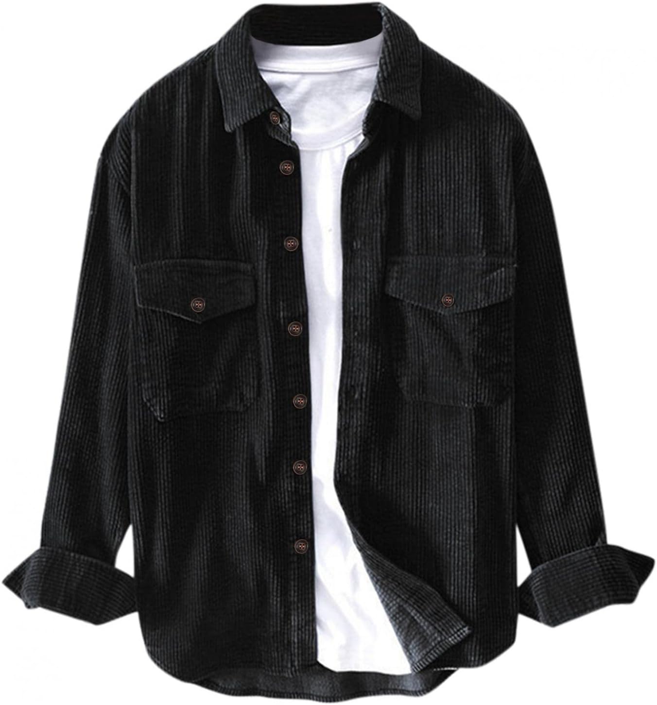Amazon.com: Mens Vintage Corduroy Shirts Button Down Long