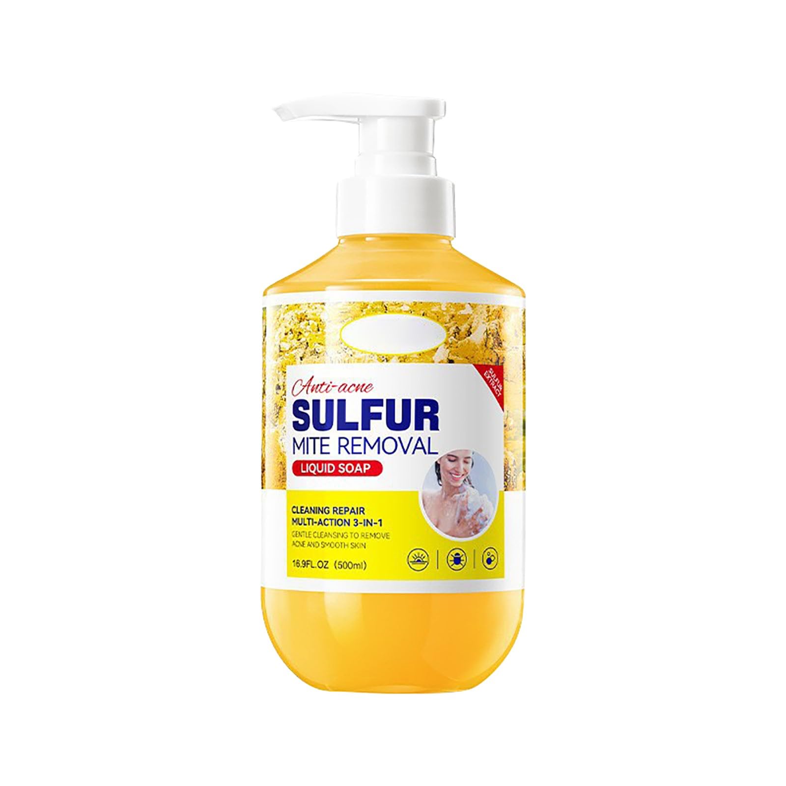 Sulfur Body Wash,Shower Gel for Women and Men,Deep Clean Refreshing Soothes Gentle Daily Body Clean for Traveling and Bathroom Essentials