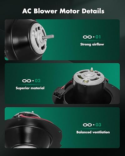 Vista 653 de SCITOO Motor del ventilador del calentador HVAC con la jaula del ventilador delantero 700003 para Acura para TSX 2004-2008, para Honda para Accord