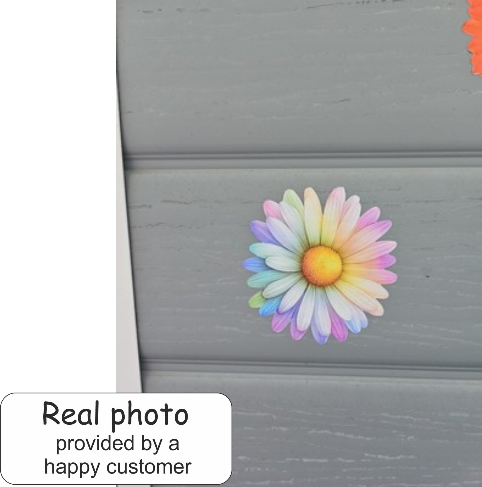 x9 Colourful Daisy Flower Vinyl Sticker, Floral Decal Cover up Marks, Multi-Purpose Ideal for Bin, Car, Laptop, Bike, Wall, Dustbin. Camper Van & More. Weatherproof & Vibrant. (Colourful Daisy) — view 8