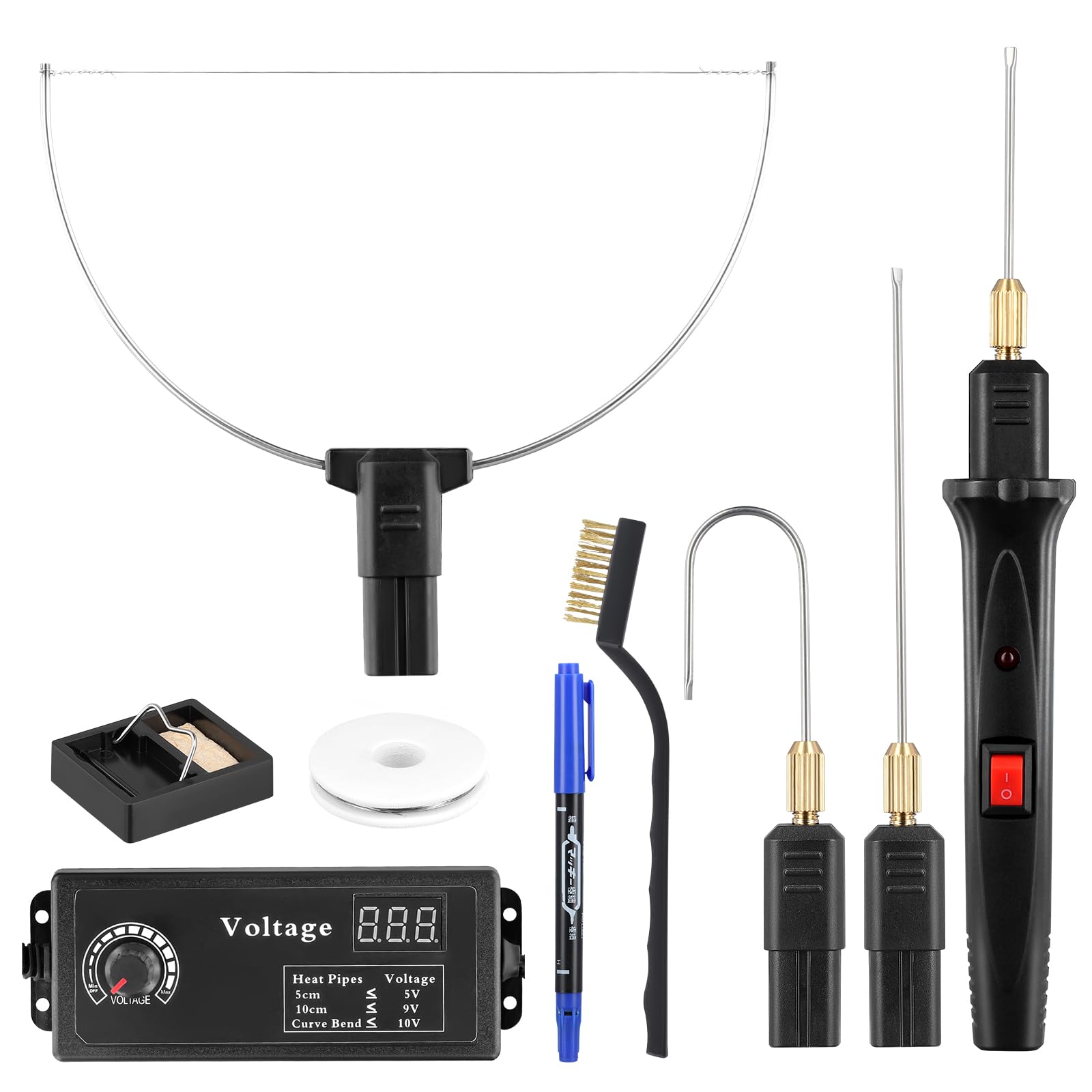4 in 1 Hot Wire Foam Cutter Set, 9Pcs Electric Styrofoam Cutting Tool with Digital Voltage Controller