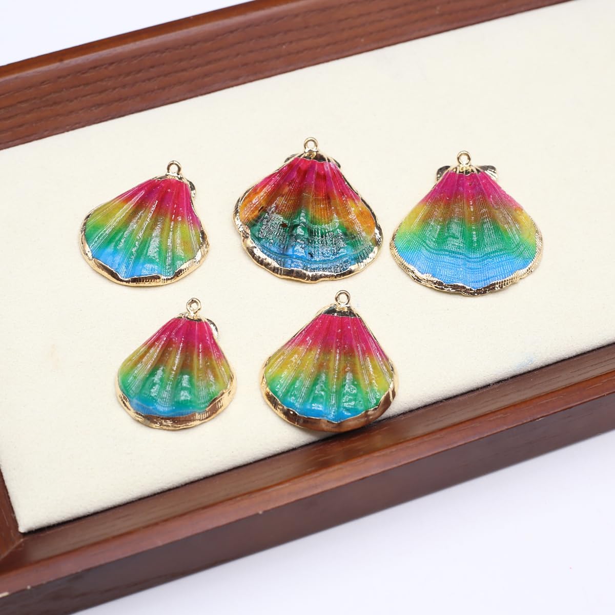 QSLLER Natural Conch Shell Beads Multicolor Sea Shell Beads For Making DIY Craft Fish Tank Aquarium Ornaments 10pcs - Image 4