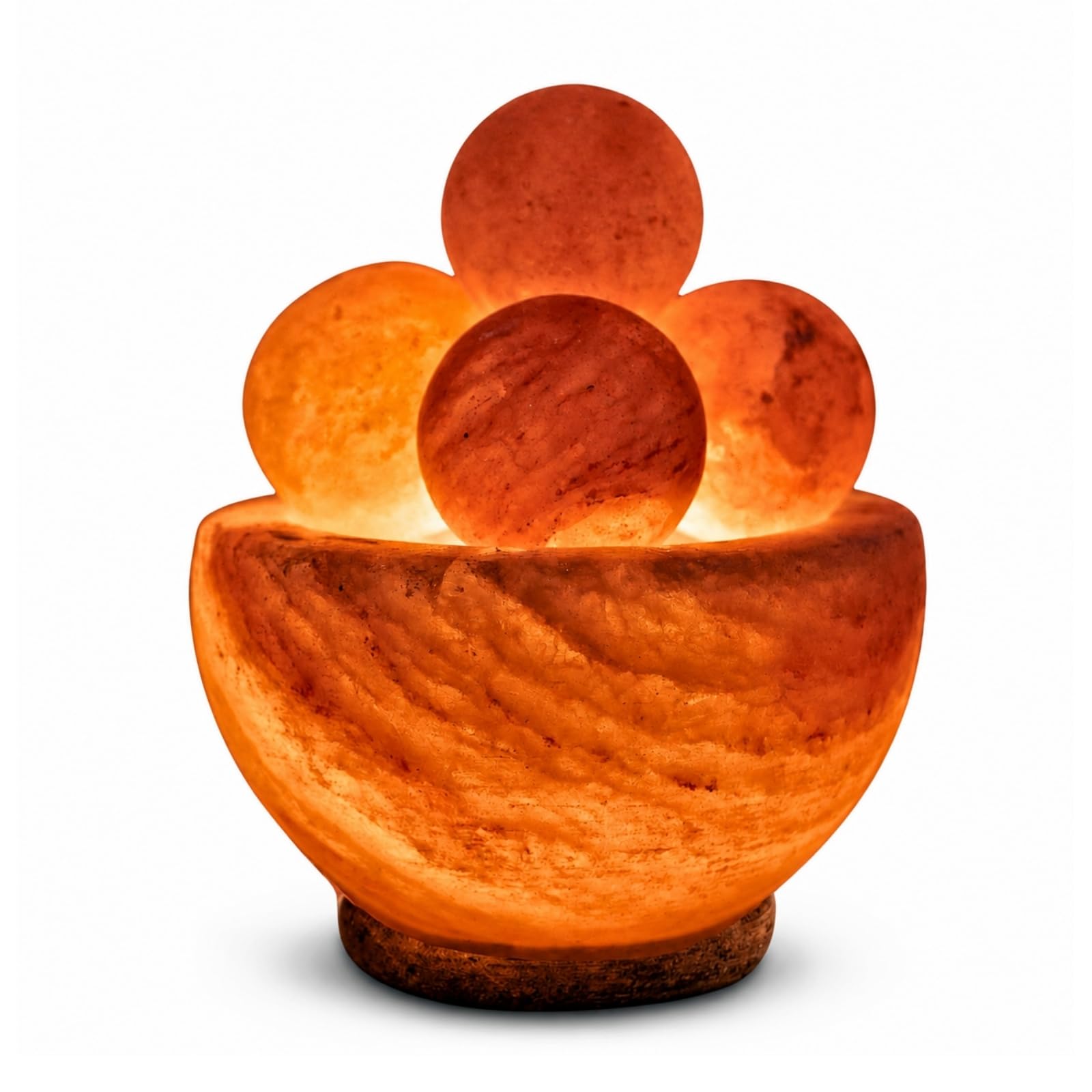 lampe de sel bol himalaya avec 4 boules