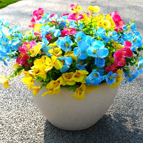 trytuny Artificial Flowers for Outdoor, Realistic Faux Plants for Outside Indoor Porch Patio Window Box Planter Home Decor (12pcs -red) 12PCS - red