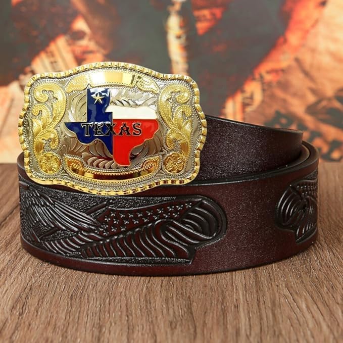 WMG Western Belt Buckles for men women - Texas Map Buckles - Rodeo Cowboy Belt Buckle - Fits Up to 2 Inch Belts - Image 2
