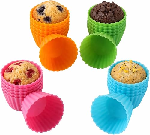 Bakerpan Silicone Mini Cupcake Liners 24 Pack - Reusable Non-Stick
