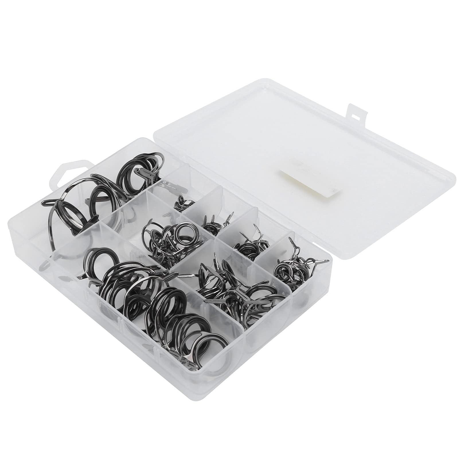 75 Pièces Guide de Canne à Pêche Ensemble D'anneaux en Céramique, Kit de Réparation de Pointe de Guide d'oeil de Canne à Pêche en Mer Accessoire de Pêche