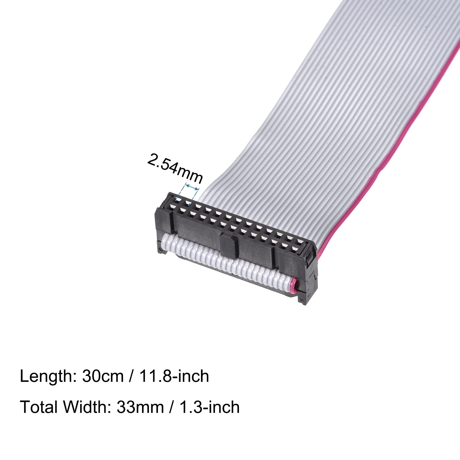 QUARKZMAN 26-pinowe 2-rzędowe IDC płaskie złącze kablowe żeńskie złącze x 5 szt. do aparatów fotograficznych, laptopów LCD, monitorów LCD, [30 cm 2,54 mm]