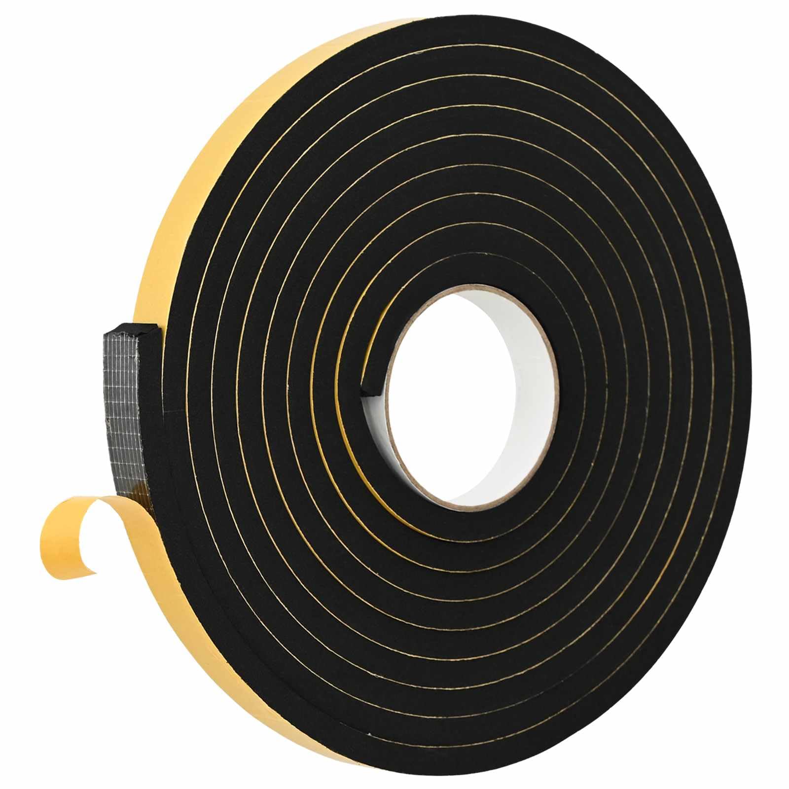 vidaXL 20mm x 5m Black Foam Tape 20mm x 5m CR Foam Round Retains Moisture Effective Universal Insulation