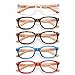 Produktbild OENEYE 5er-Pack Lesebrille Damen und Herren, Blaulichtbrille Herren Damen, Rechteckiges Holzmaserungs-Design, Anti-Blaulicht Gegen UV, Anti-Ermüdung, Zum Lesen, PC, Smartphone, TV