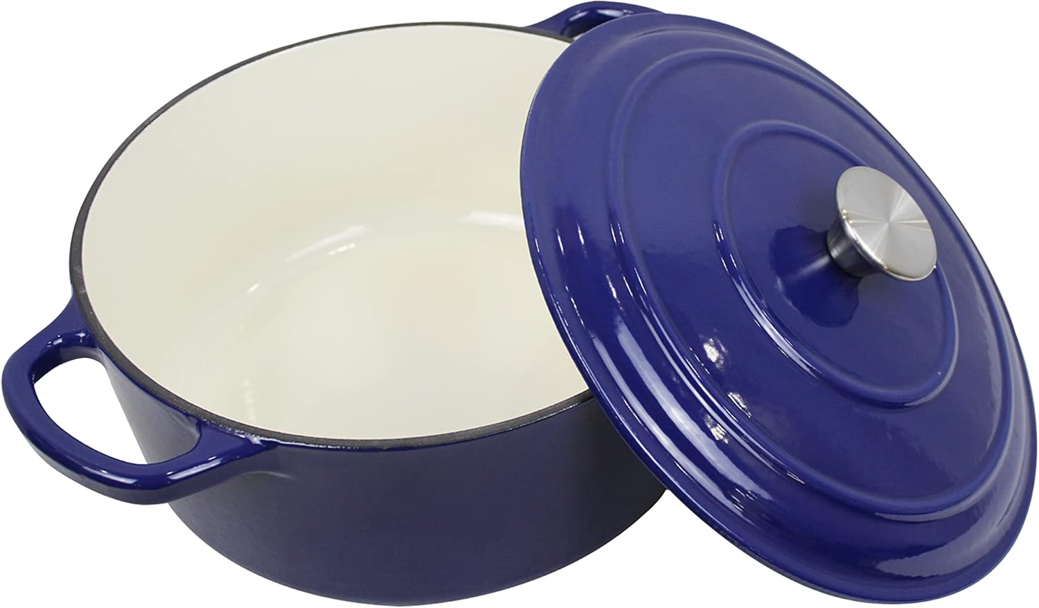Cast Iron Enameled Pot/Casserole/Duch Oven 7 Qt. with Cover, Blue
