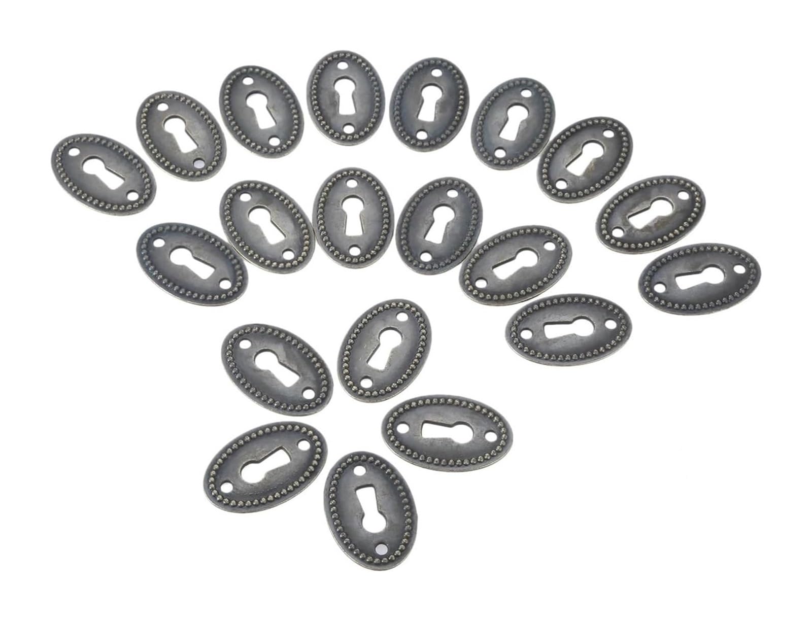 20pcs Vintage Antique Bronze Keyhole Cover Oval Hollow