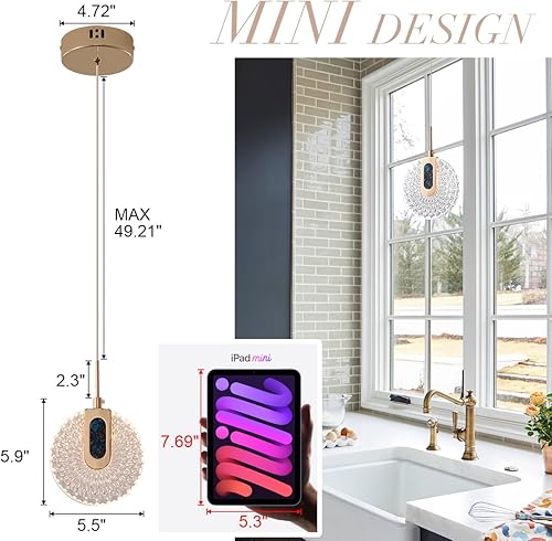 Miniatura 4 de Lámparas colgantes redondas de acrílico, lámparas colgantes ajustables, iluminación colgante para cocina, isla, comedor, sala de estar, dormitorio,