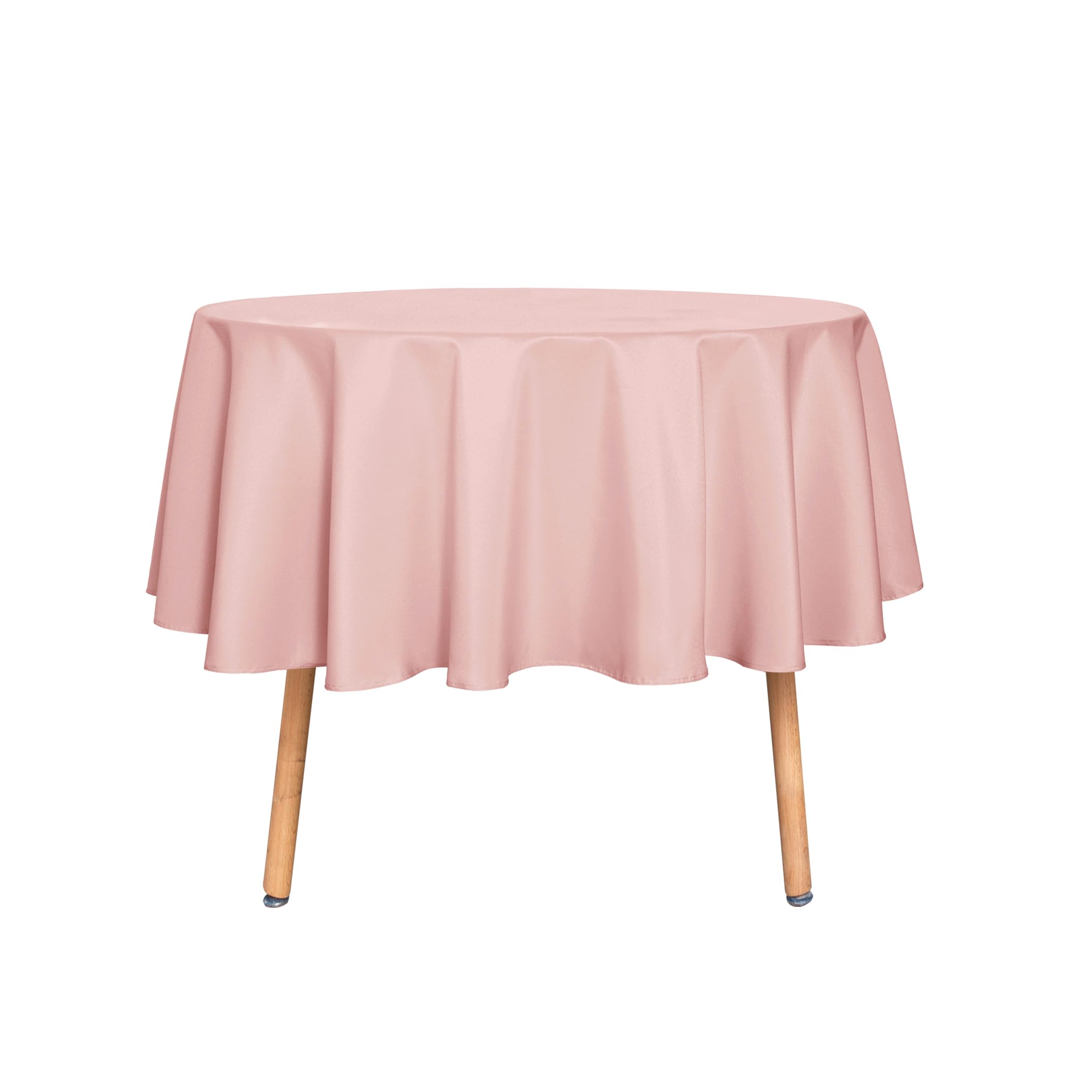 sancua Round Tablecloth 48 Inch Fits 20-36 Inch Tables, Blush