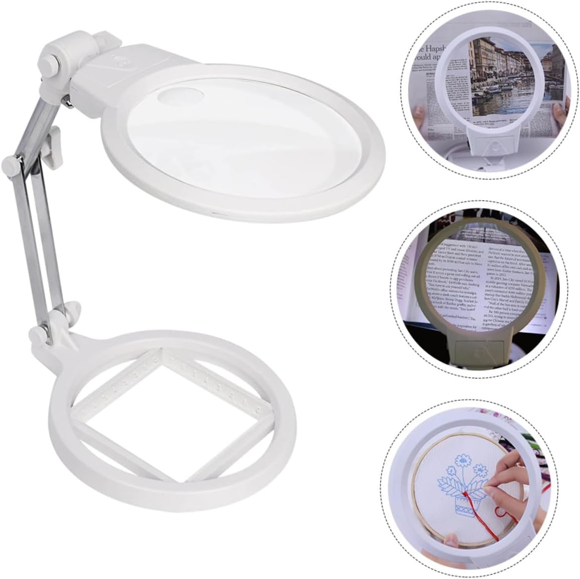 Hands Led Lamp with Stand Magnification for Reading Sewing and Hobbies Compact Design with Dual Led Lights