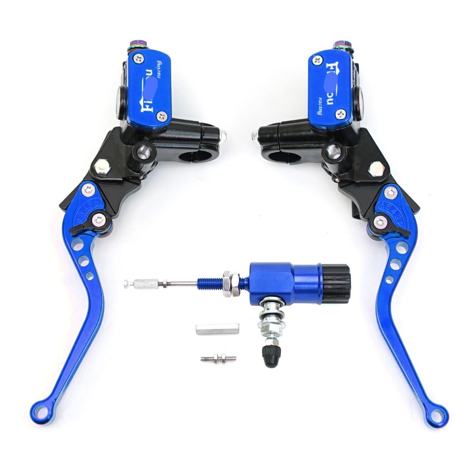 Ywqjiopm One Set Blue Motorcycle Brake Clutch Lever 22Mm Motorcycle Brake Pump Lever Handle Hydraulic Clutch Master Cylinder Brake Clutch Lever Handle Clutch Lever
