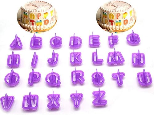 Miniatura 6 de Cortadores de letras de fondant, cortadores del alfabeto, juego de cortador de fondant de letras y números, 40 piezas, moldes de fondants para
