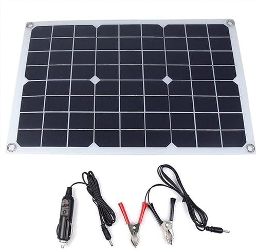 Miniatura 10 de Lixada Cargador de panel solar, puerto USB, portátil, de alta potencia, panel solar monocristalino, dispositivos USB, cargador y línea de clip de