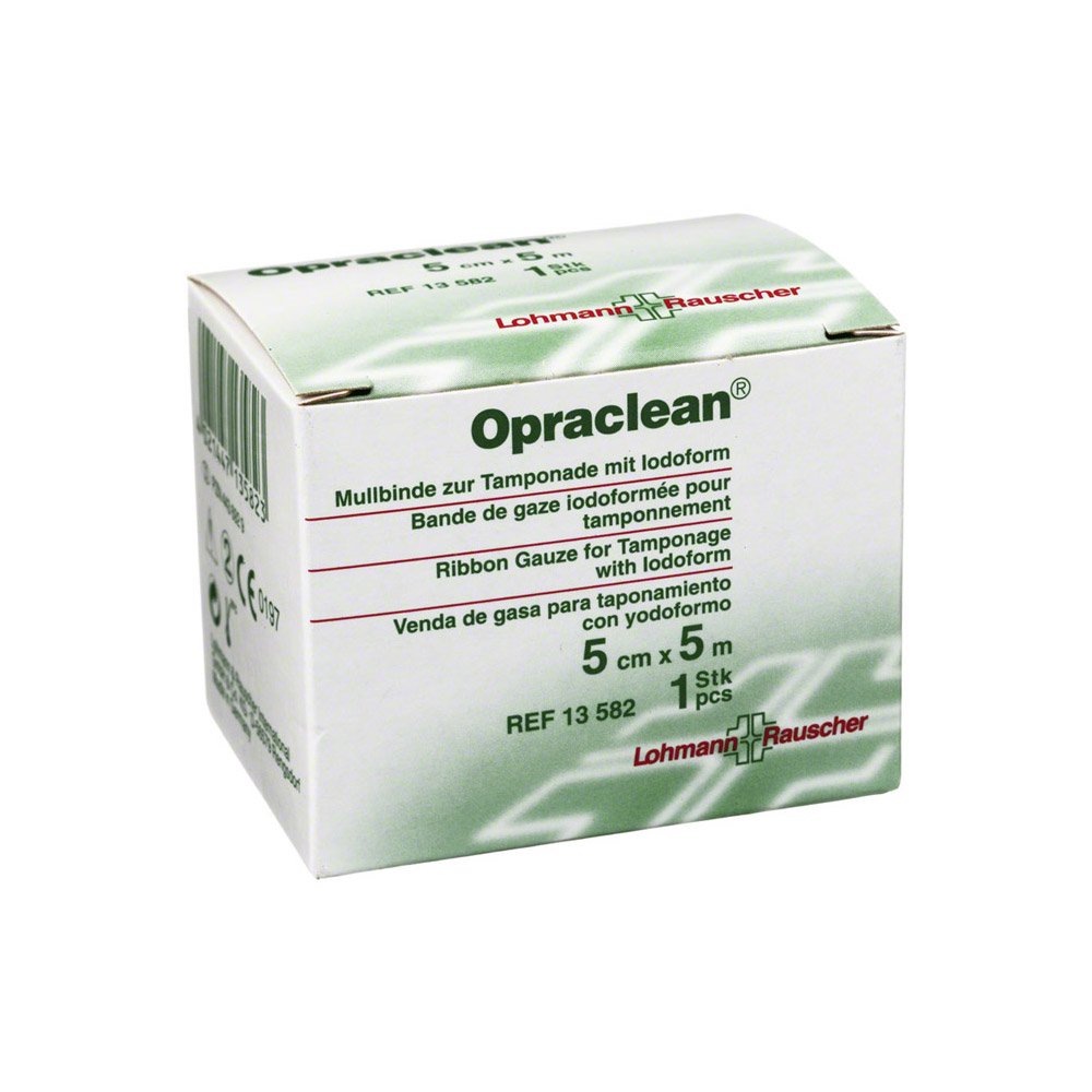 Lohmann & Rauscher Mullbinde Tamponadebinde mit Jodoform 5 cm x 5 m, 1 Stück