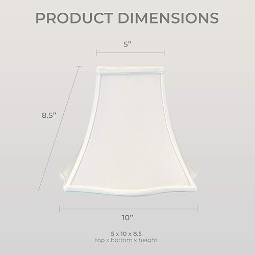 Miniatura 6 de Royal Designs, Inc. Serie Regal pantalla de lámpara de campana cuadrada elegante, 4 x 10 x 8.5 pulgadas, blanca, paquete de 2