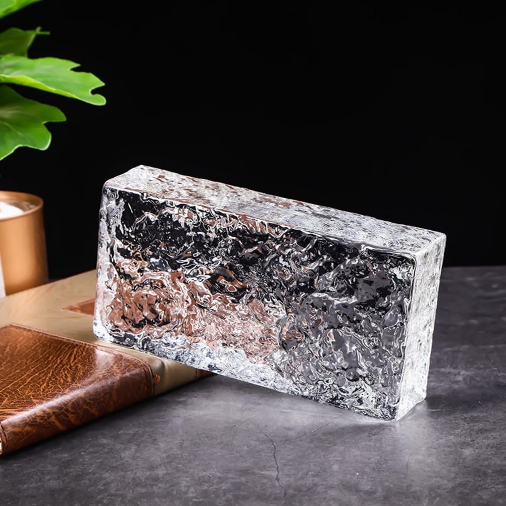 PLOTSAGE Glass Blocks Wall Decor Solid Rectangular Glass Bricks Used As