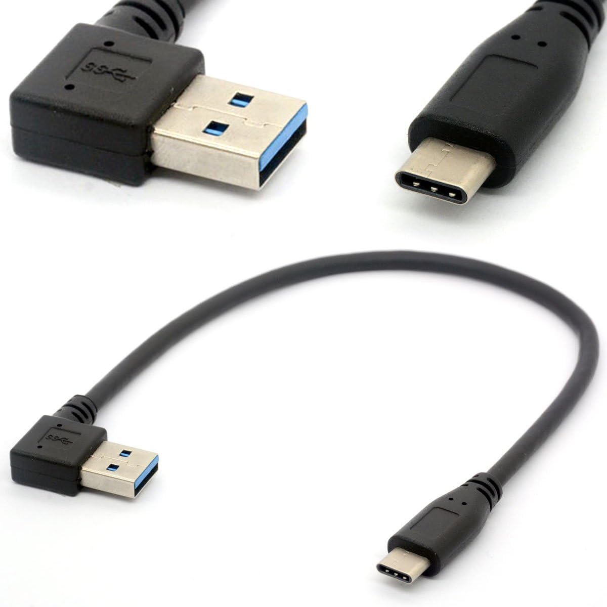 USB C Cable USB 3.0 A Right to USB Type C Data Sync&Charge Cord USB-C Converter Adapter (Straight TypeC-3.0 Right)