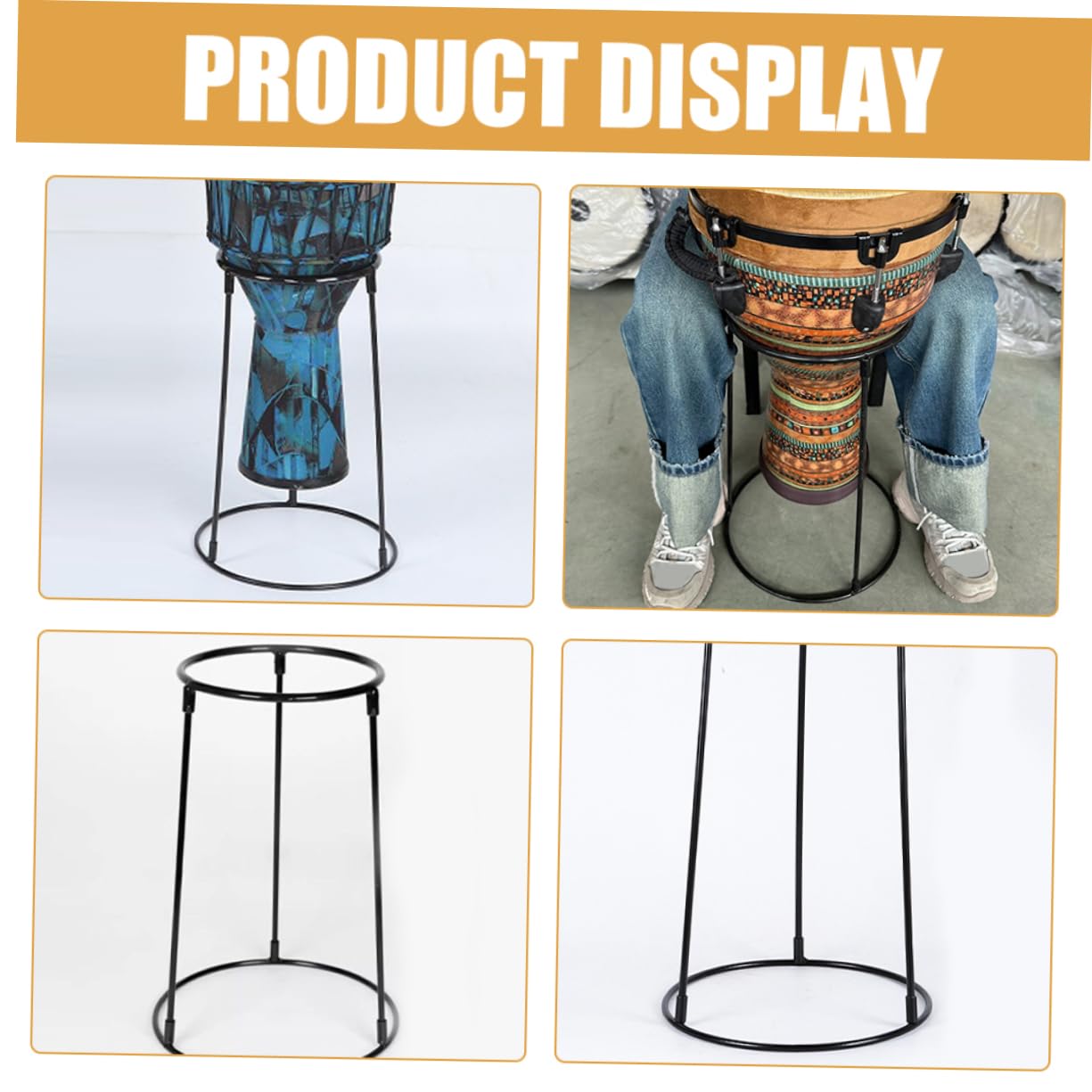 VICASKY Sturdy African Drum Holder Stand Metal Drum Stand Arm for Music Performance