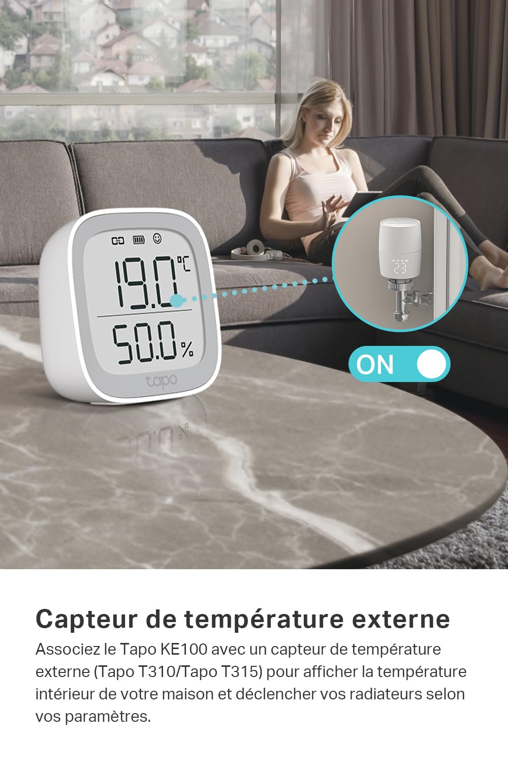 TP-Link Kasa Thermostat Connecté Matter, Compatible avec HomeKit, Alexa et Google Assistant, Réduisez Vos factures et contrôlez Le Chauffage à Distance Via l'application, KE100 KIT
