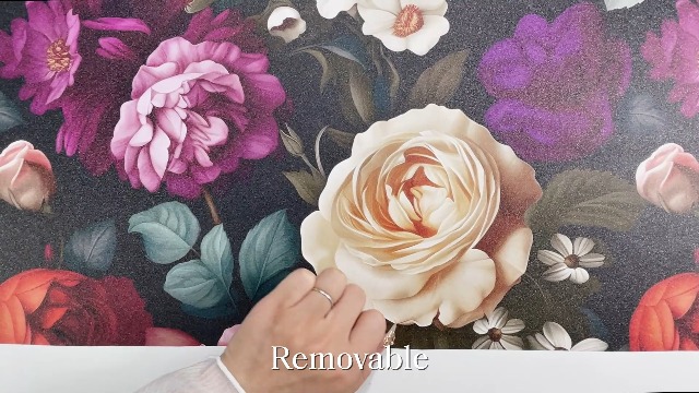 Peel And Stick Wallpaper Canvas Cute Wildflowers Butterflies Dragonflies Seamless Flowers Modern Art Wall Mural Decor Self Adhesive Removable 69in X 98in - View #3