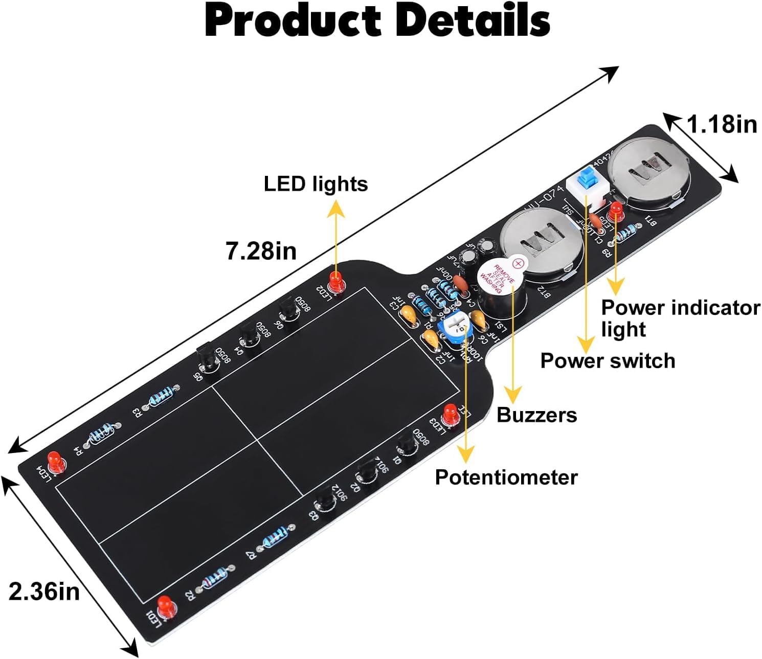 Metal Detector Soldering Project Kit- DIY Soldering Practice Kit with Handheld Non-Contact Detection Module, Electronic Soldering Kit for Beginners/Adults, Ideal School/Home Education Project