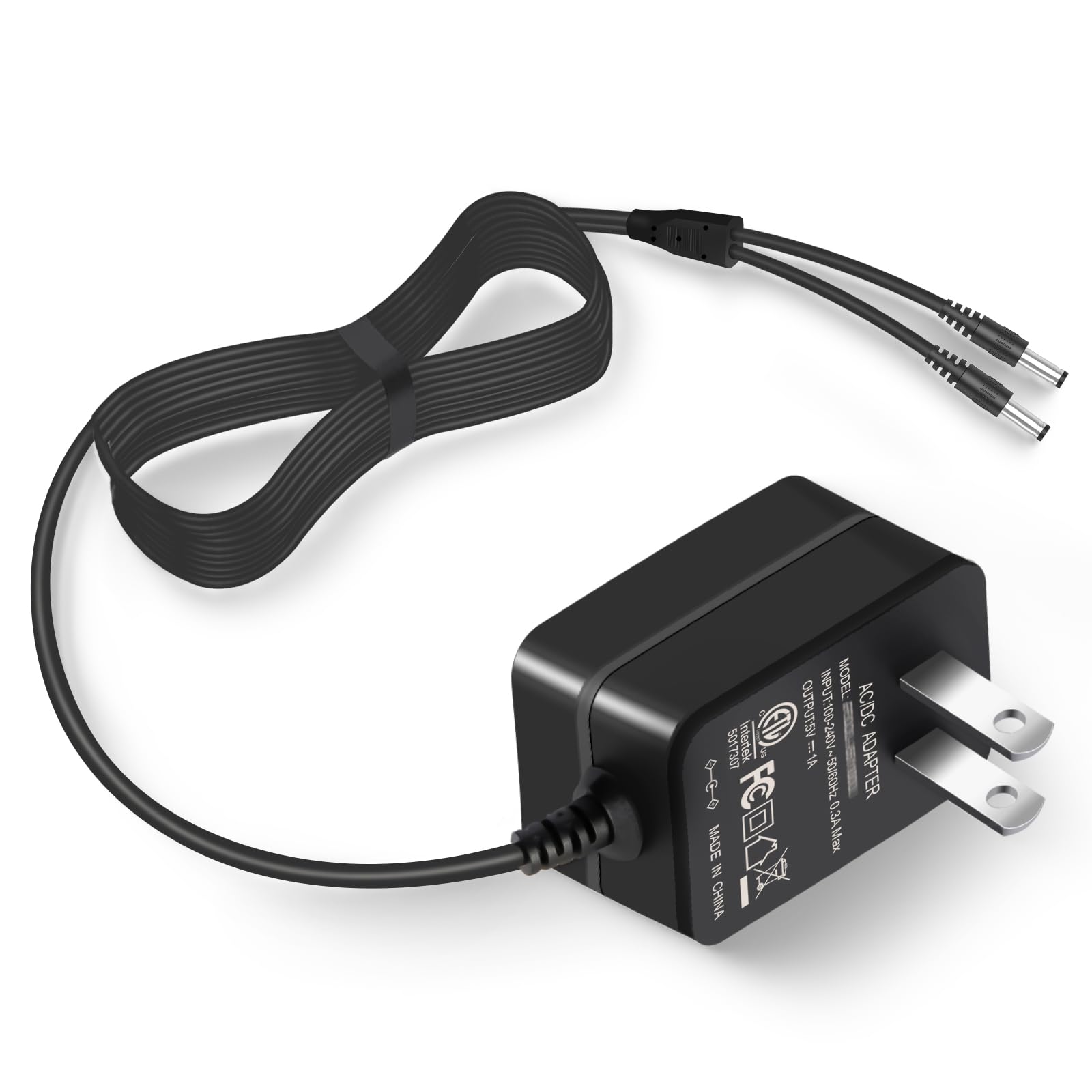 Punasi Replacement Charger for Mini Educator Dog Collar Charger Dual Lead Charger Compatible with Educator ET 300/400 Series E Collar Remote Dog Training Collars Power Supply Adapter, 3.94FT Cord