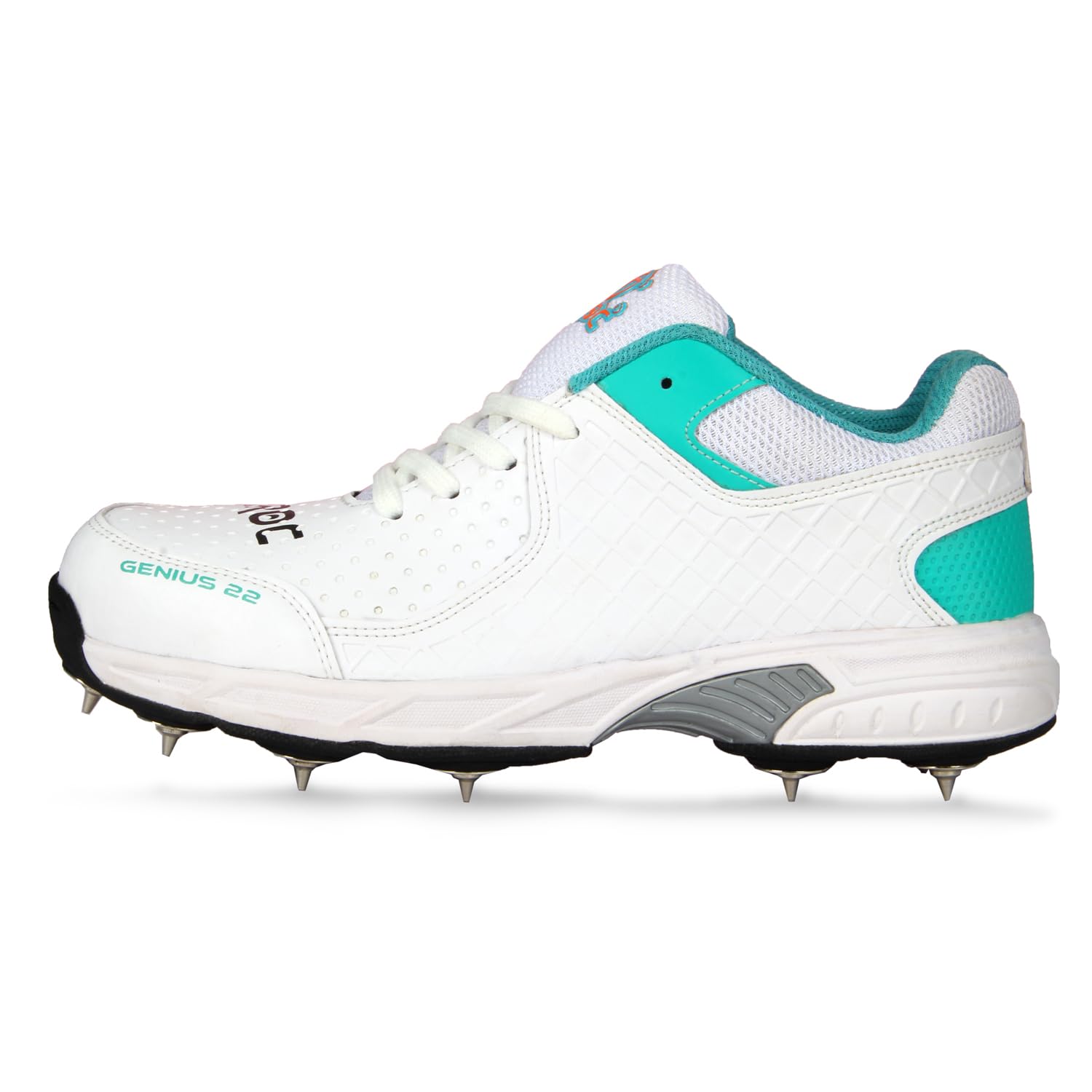 FEROC Genius Cricket Spikes Shoes Memory Foam Insole (6) White 2