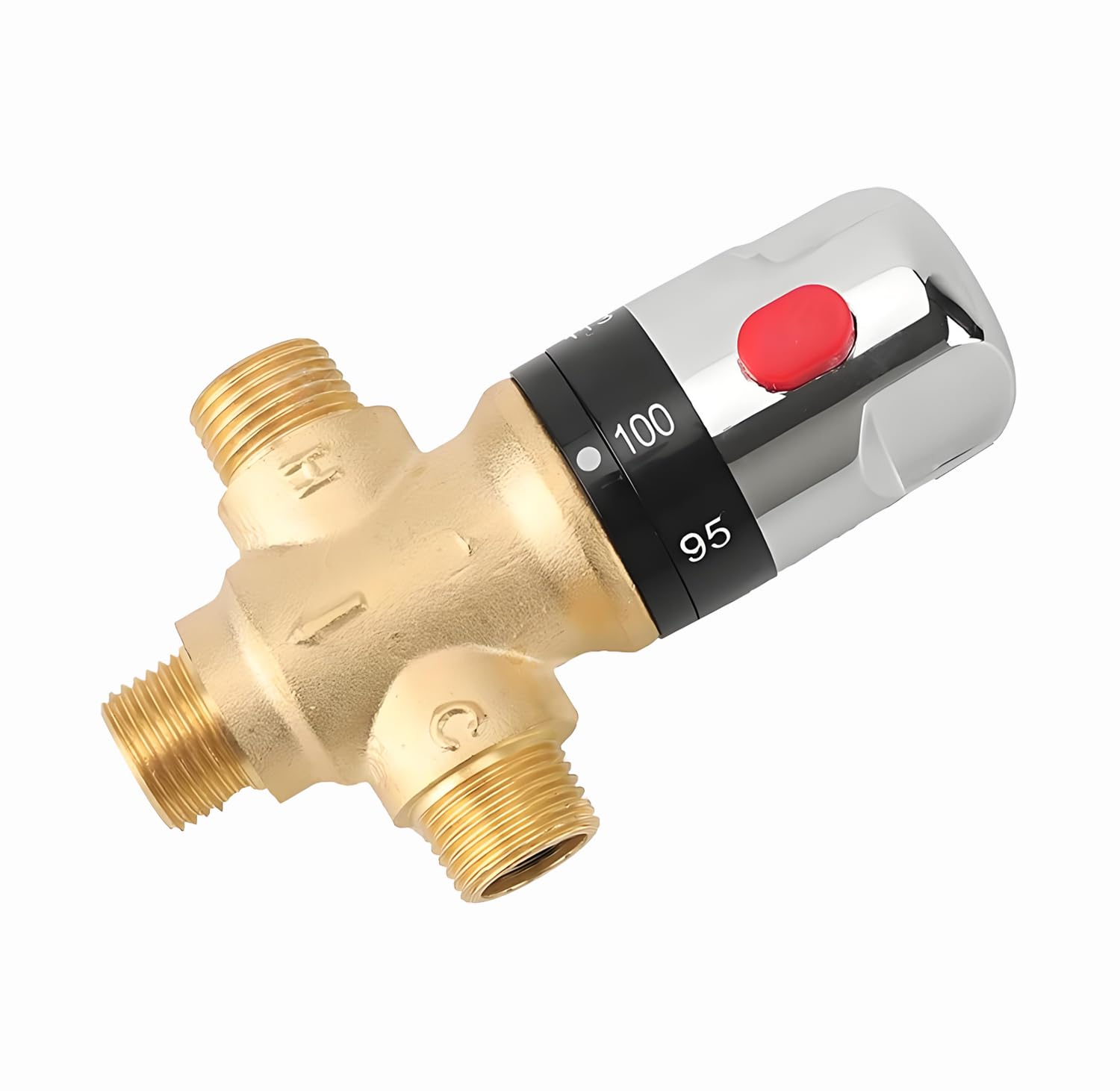 Tremax Valvola di miscelazione termostatica con 1/2 NPT maschio connessioni, Fahrenheit Mark, ottone massiccio