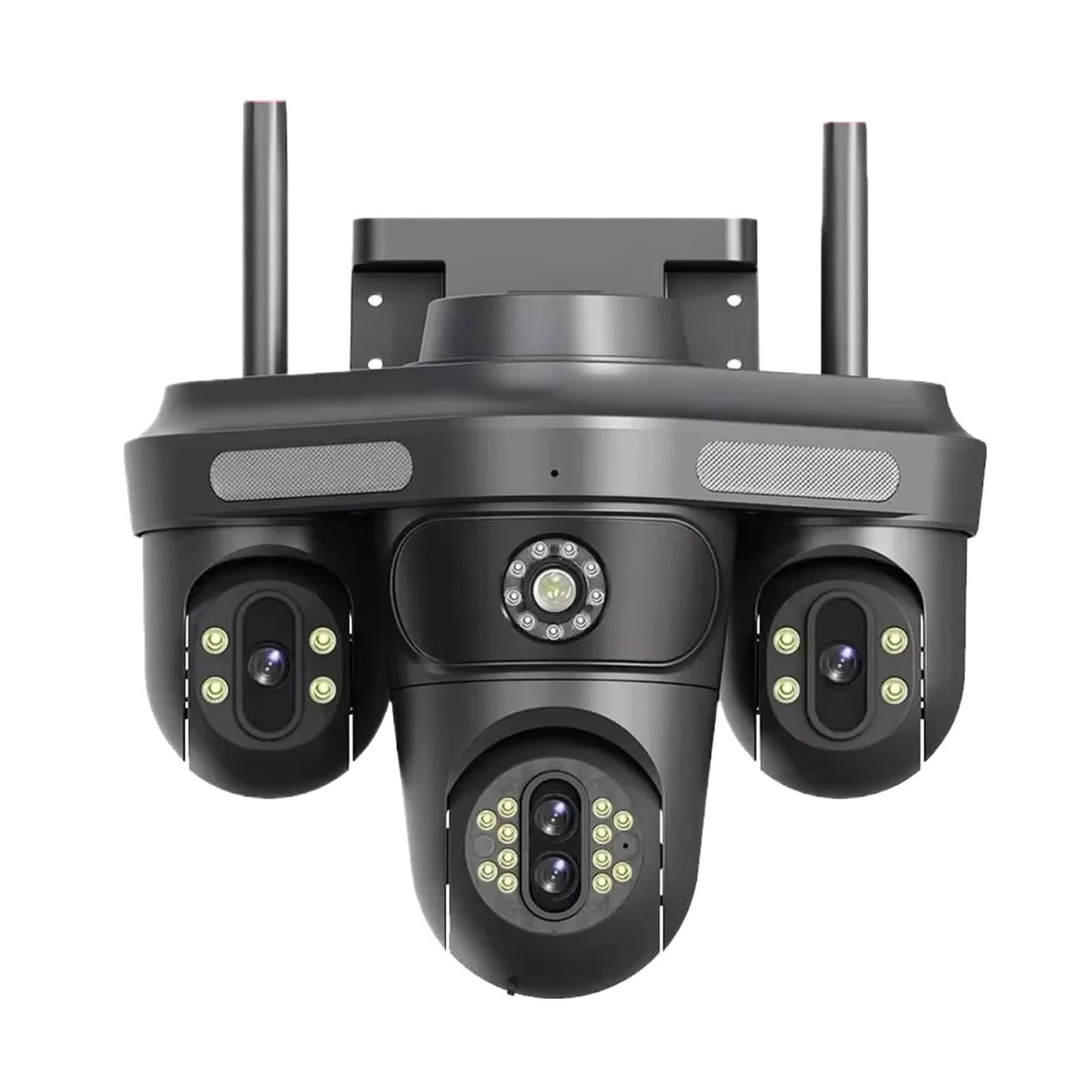 JVDDI 8K 16MP HD Four Lens PTZ 10X Zoom Camera Outdoor Three Screen WiFi Security Auto Tracking Smart Home Wirelss CCTV Camera(8K Add 128G Card)
