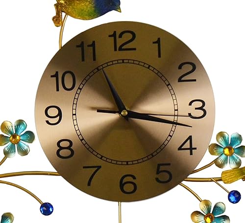 Miniatura 2 de Reloj de pared grande de 3 Bluebird Gold con detalles de cristal