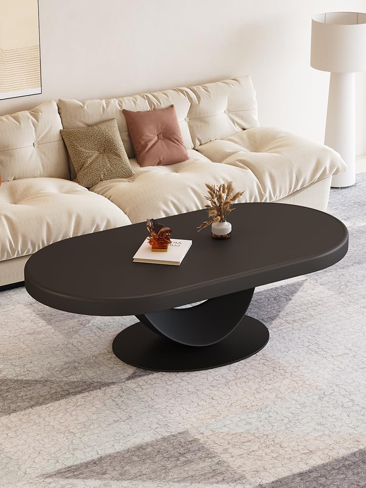 Side End Table Small Oval Solid Wood Coffee Table for Living Room - Compact Home Furniture, Ideal for Small Spaces Accent Coffee Table for Living Room Bedroom Office(120cm)