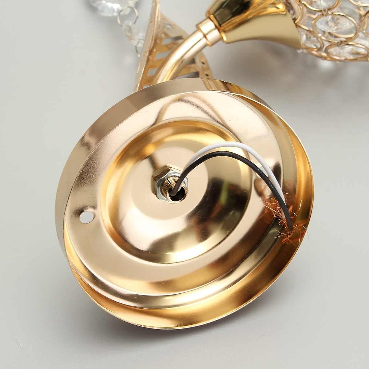 E27 モダンクリスタルリビングルーム廊下バルコニーランプ 220V 壁取り付け用燭台クリスタルライトホーム照明、モダンな壁ランプと