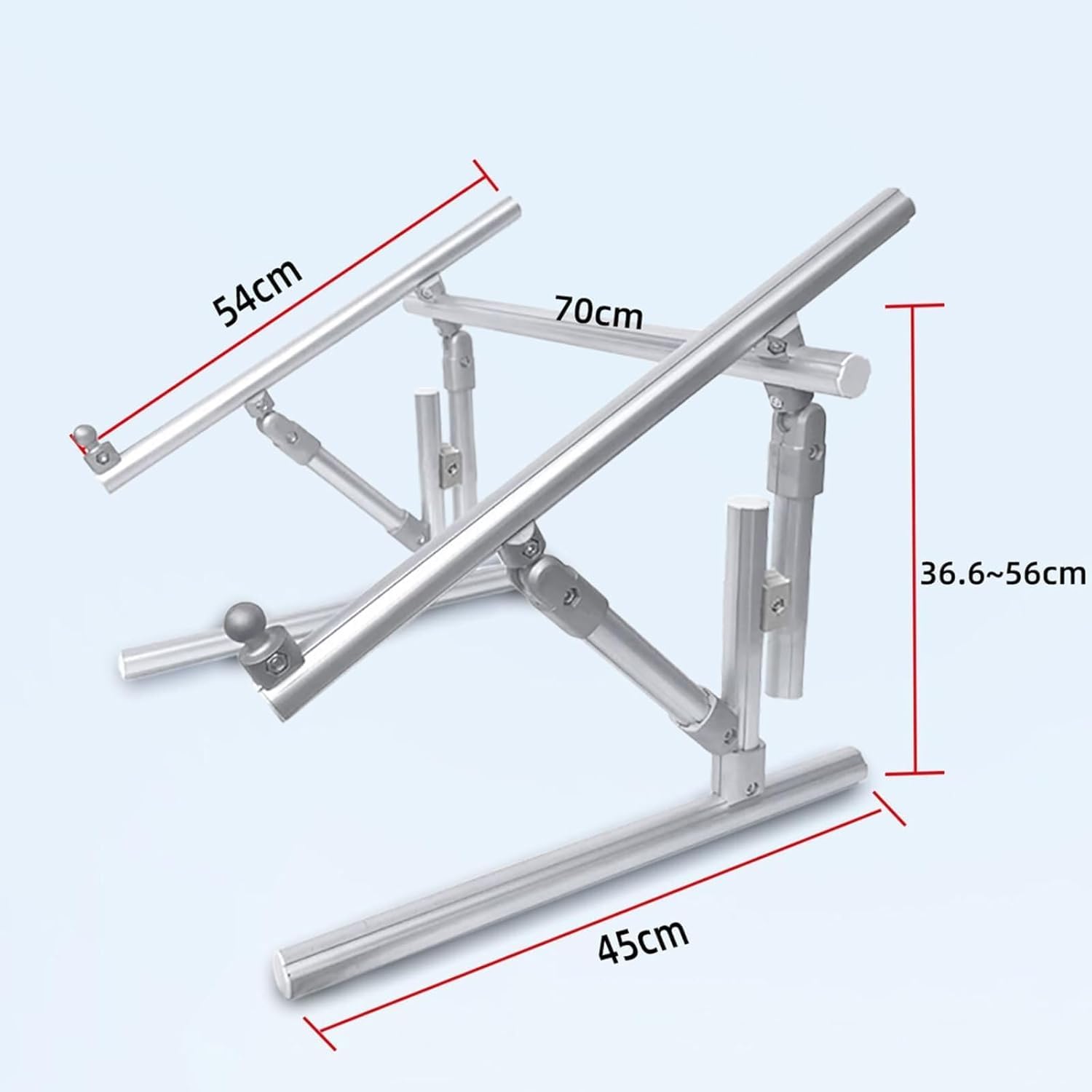Soporte de marco de bordado, aro de aluminio plegable de 70 cm, ángulo y altura ajustables para coser