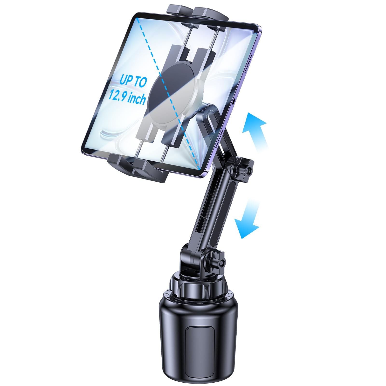 Coolpow Handyhalterungen für Ihr Auto, LKW Becherhalter Tablet Halterung, Getränke Tablethalterung Handy Halter, KFZ Becherhalter Halterung fur iPad Pro 12.9, Galaxy Tabs, 4,7-12,9 Tables