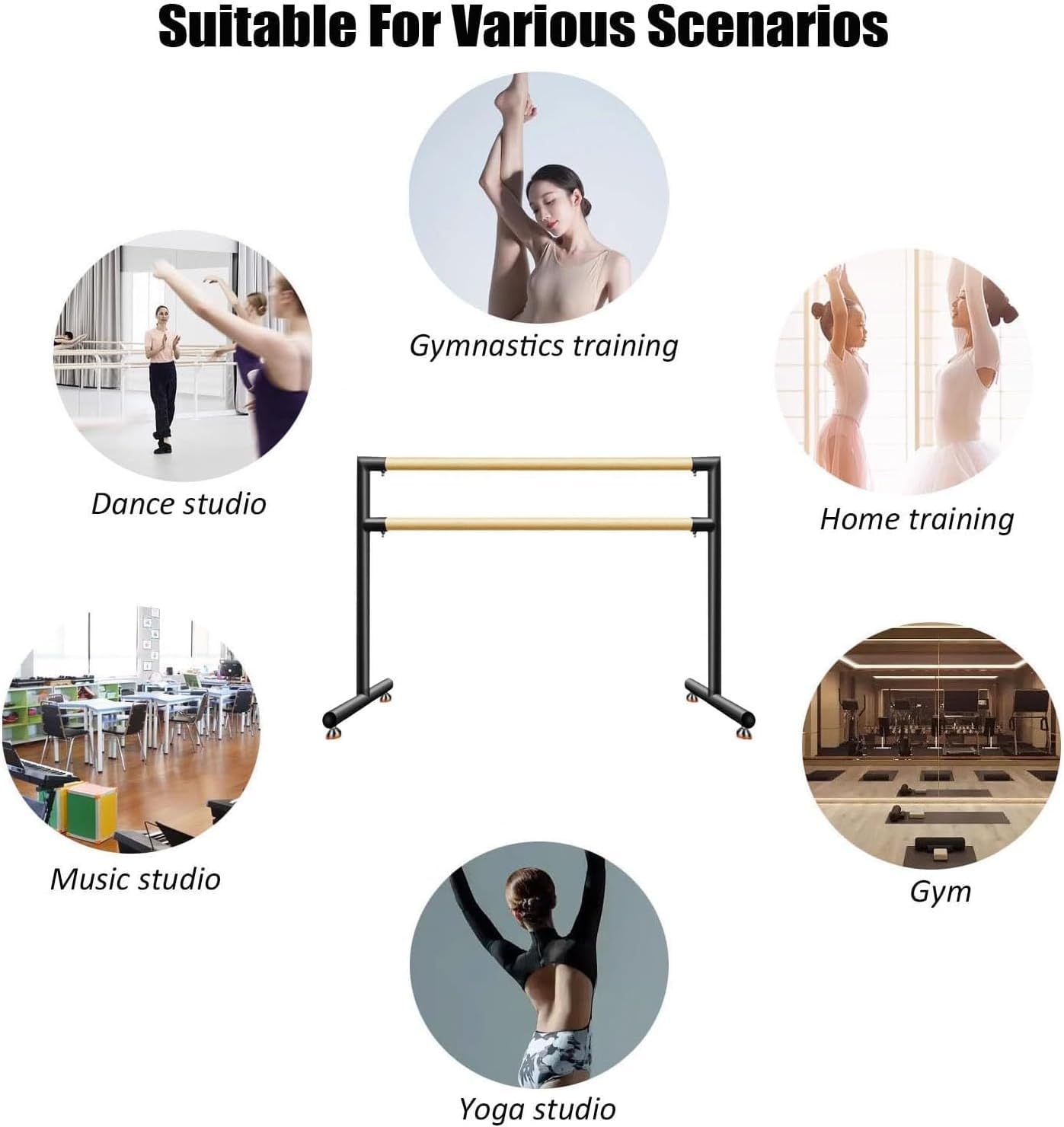RIZKIZ バレエ レッスン スタンド バー 自宅用 バレエバー 自宅用 バー