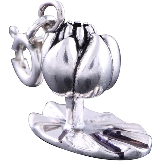 Sterling Silver Lotus Charm Pendant