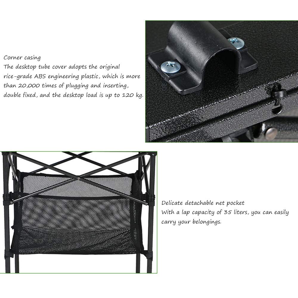 mesas Plegables Mesa de Camping, Mesa de Picnic Plegable de Aluminio Mesa de Ocio Mesa de Barbacoa de Playa Mesa de Camping Plegable Mesa Auxiliar Al Aire Libre