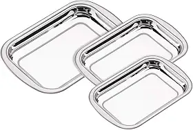 Jogo de Assadeiras Aço Inox com 3 Peças Tramontina Cosmos Prata